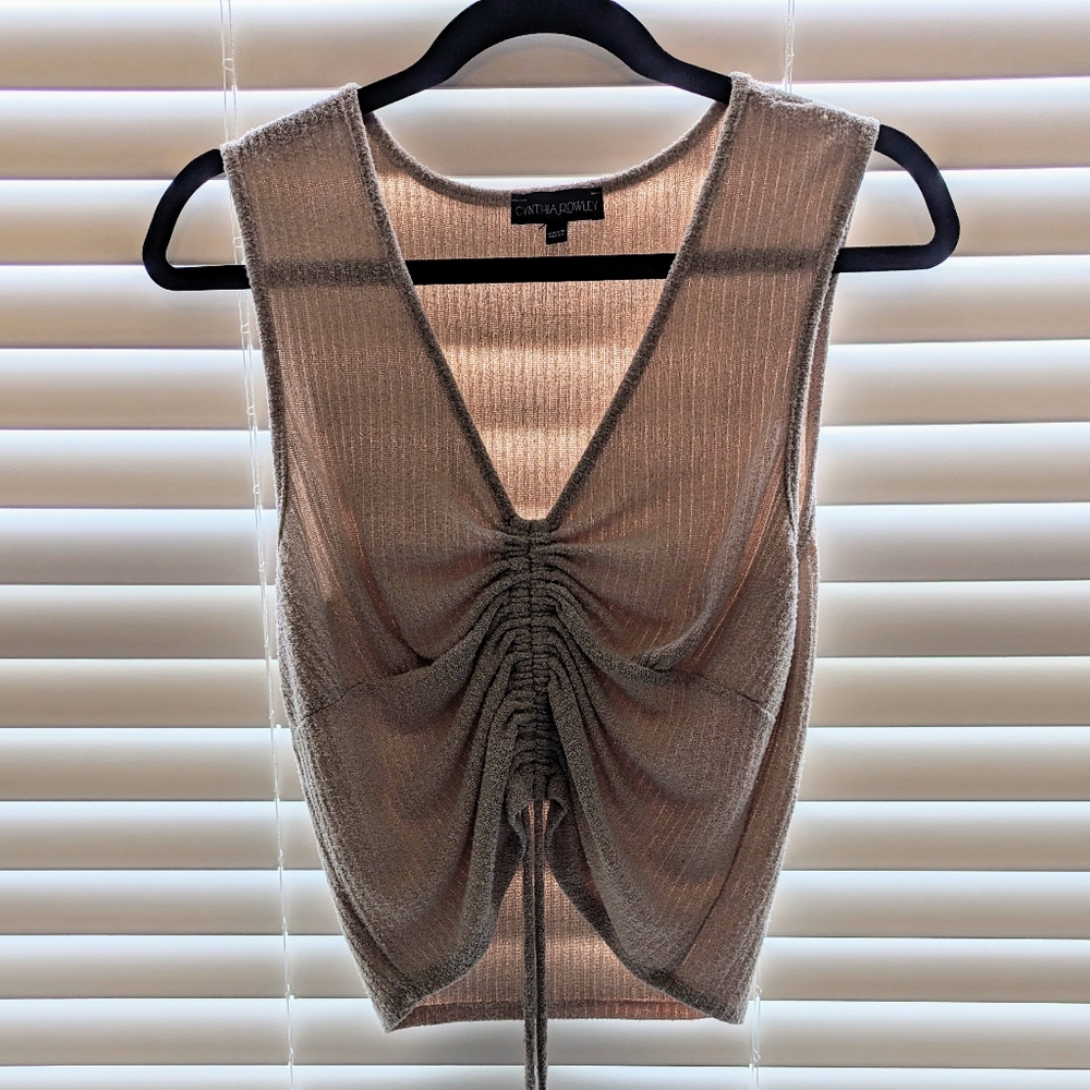 Cynthia Rowley Ruched Front Crop Top  Small
